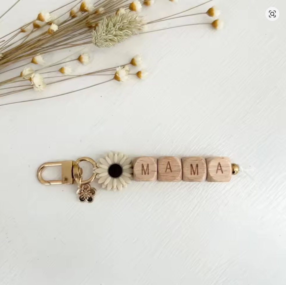 Mama Wooden Keychain