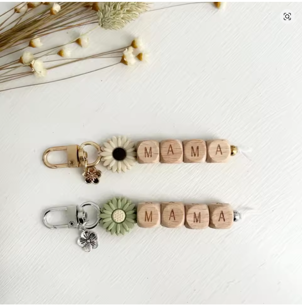 Mama Wooden Keychain